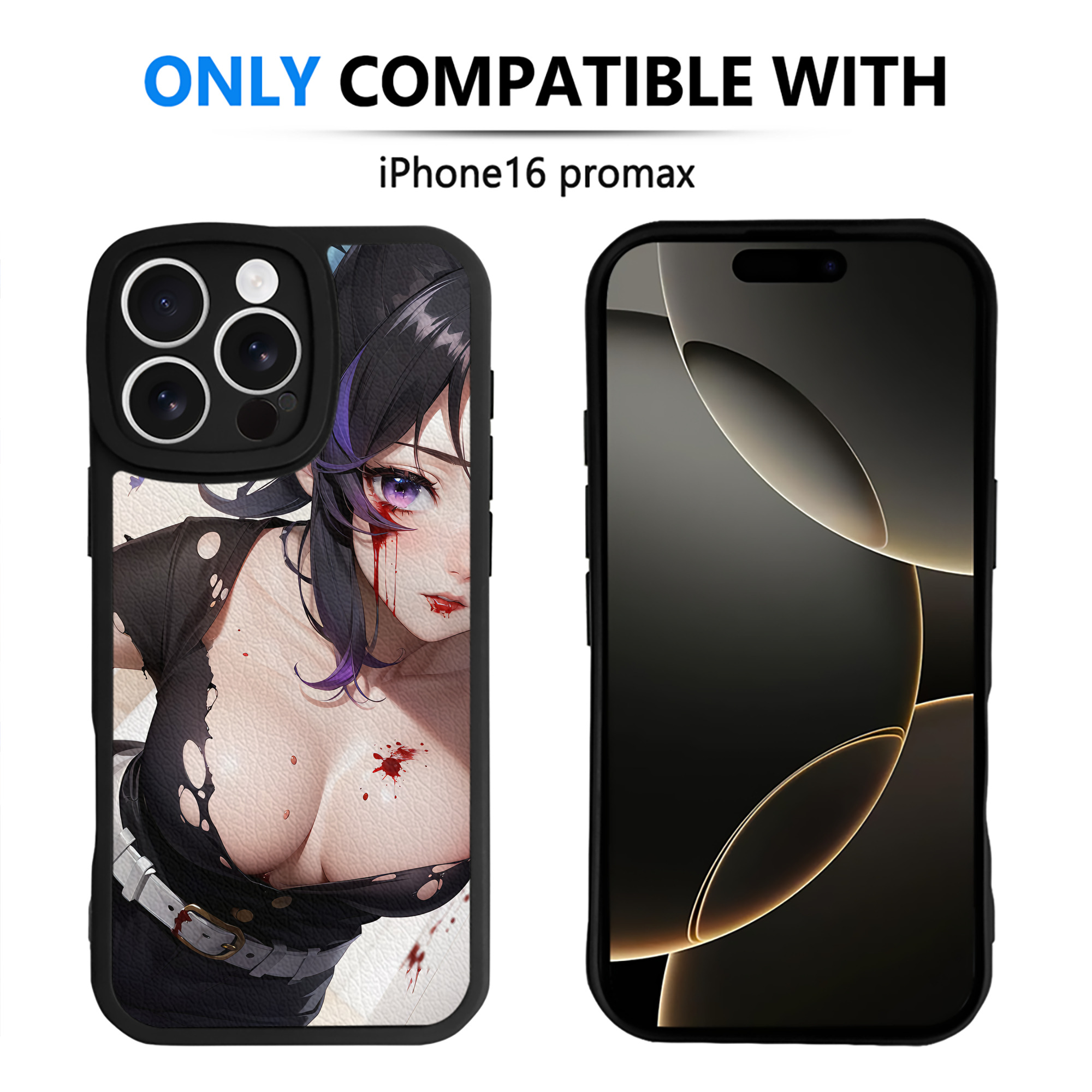 （画像用） 鬼滅の刃（きめつのやいば）蟲柱-胡蝶 しのぶ／こちょう しのぶ Kochou Shinobu 【iPhone 16シリーズ対応】シリコンスマホケース（レザー調） 材質：シリコン